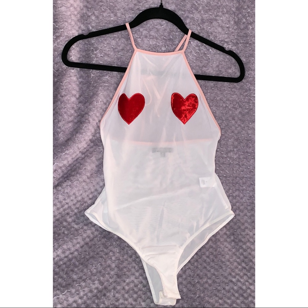 Sheer bodysuit halter